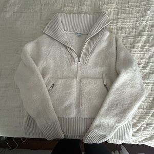 Cozy White Half-Zip Sweater